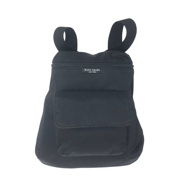 Kate Spade New York Small Nylon Black Textile Backpack 11 X 12 With Front Pocket - Picture 1 of 7